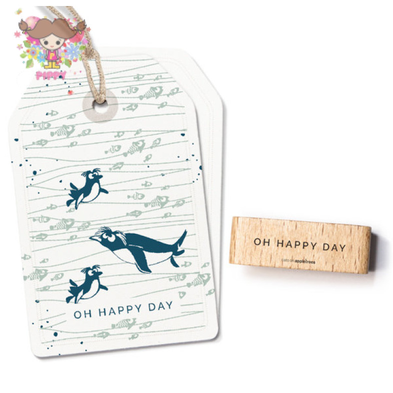 cats on appletrees スタンプ☆ハッピーデー 英字(Oh happy day)☆